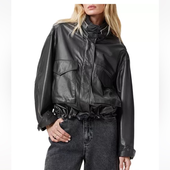 ALLSAINTS Clay Women’s Leather Jacket NWT - Picture 1 of 6